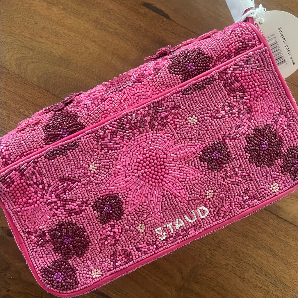 Staud Tommy Beaded Shoulder Bag In Blossom Garden Party